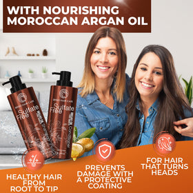 BINGO HAIR CARE argan oil pour close-up showing lightweight texture and shine boost