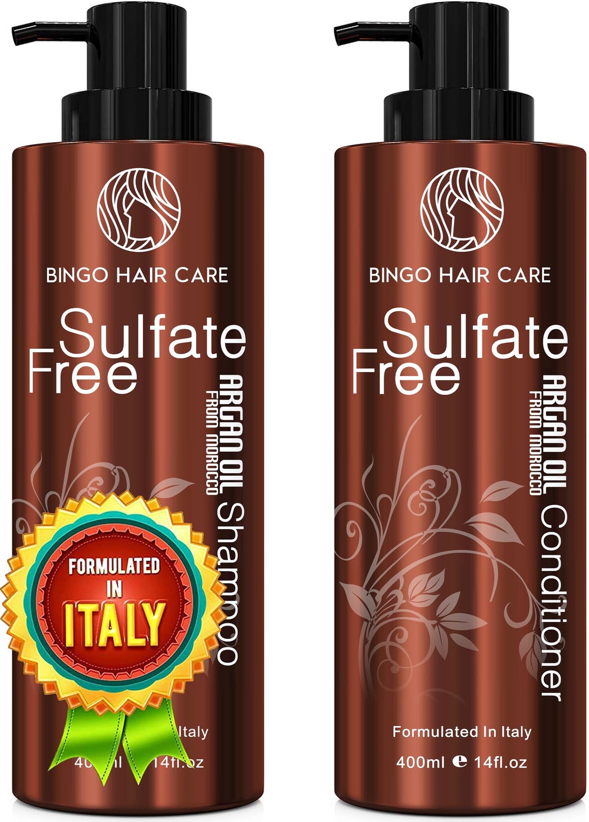 BINGO HAIR CARE front packaging showing both shampoo and conditioner and hydration benefit