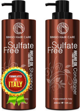 BINGO HAIR CARE front packaging showing both shampoo and conditioner and hydration benefit