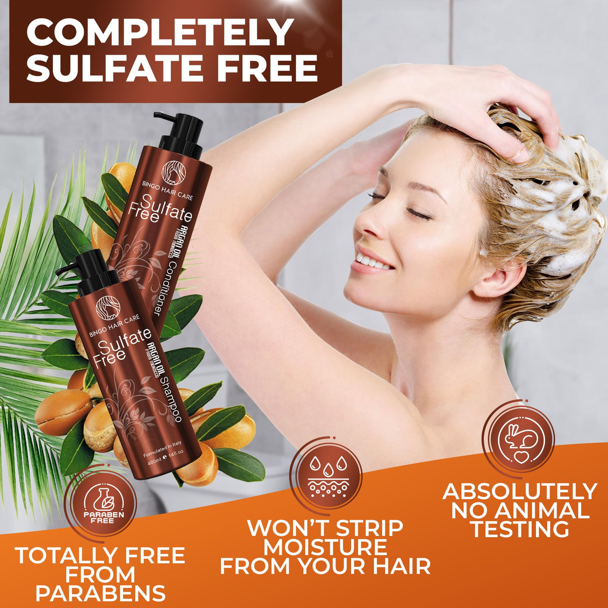 BINGO HAIR CARE conditioner creamy application on hair for deep hydration and detangling