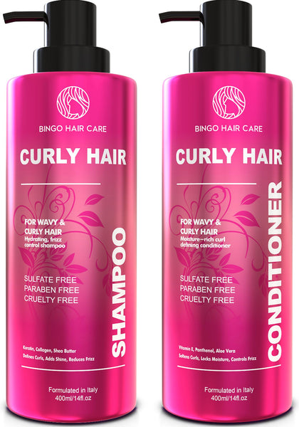 BINGO HAIR CARE front duo packaging showing bottles and benefits