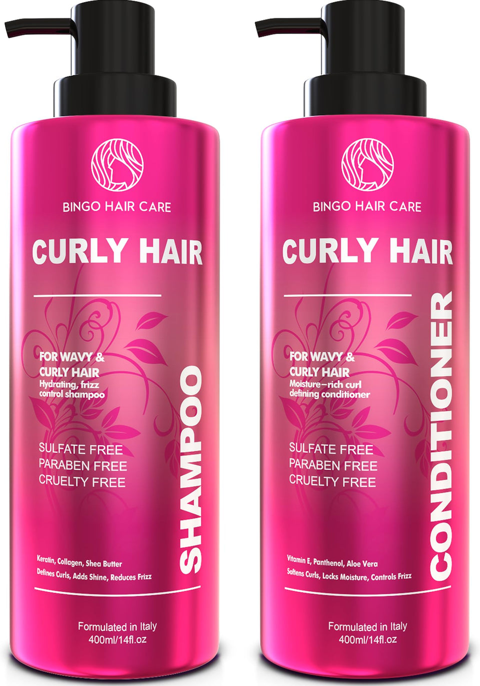 BINGO HAIR CARE front duo packaging showing bottles and benefits