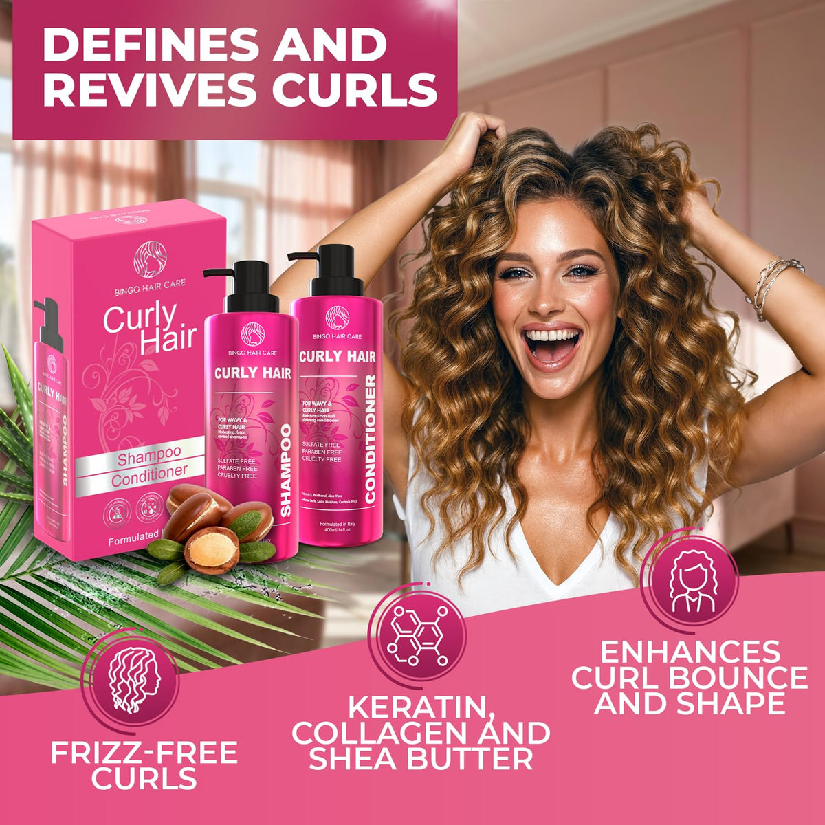 BINGO HAIR CARE label close-up highlighting key ingredients