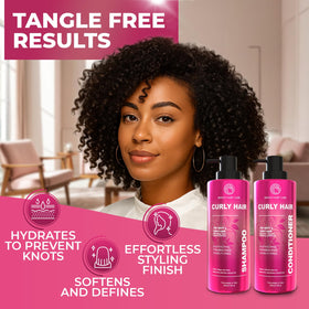 BINGO HAIR CARE styled curly hair result showing defined bounce