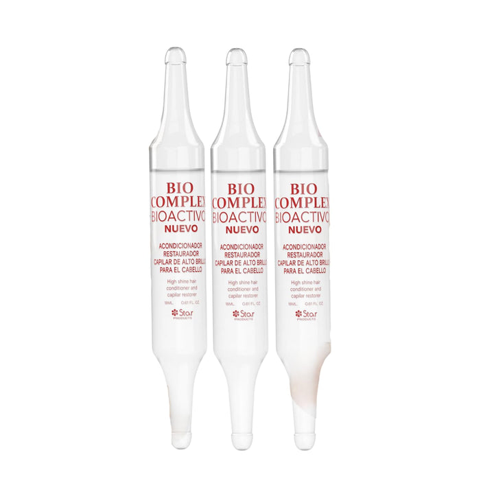 Bio Complex pack front showing three ampoules and glossy packaging for travel