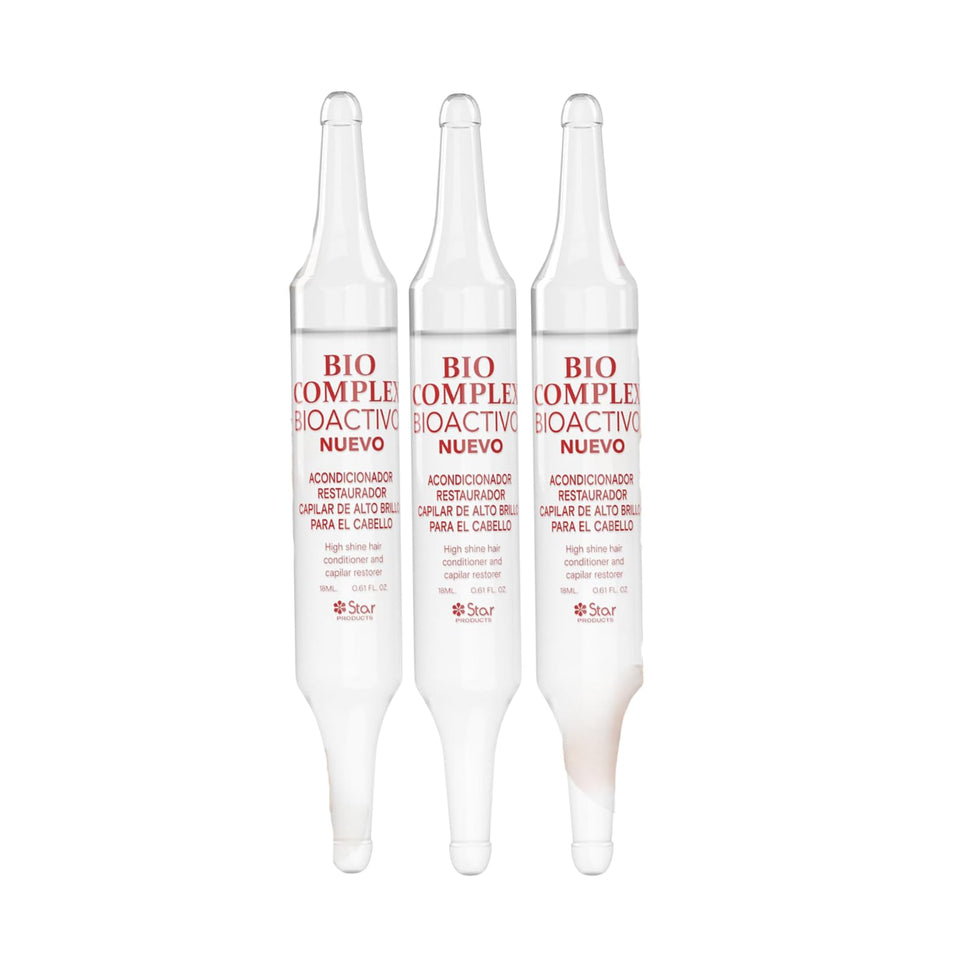 Bio Complex pack front showing three ampoules and glossy packaging for travel