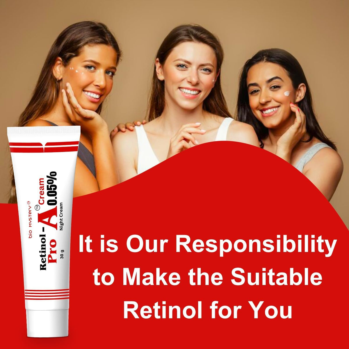 Bio Mystery applied during a nighttime routine demonstrating easy use