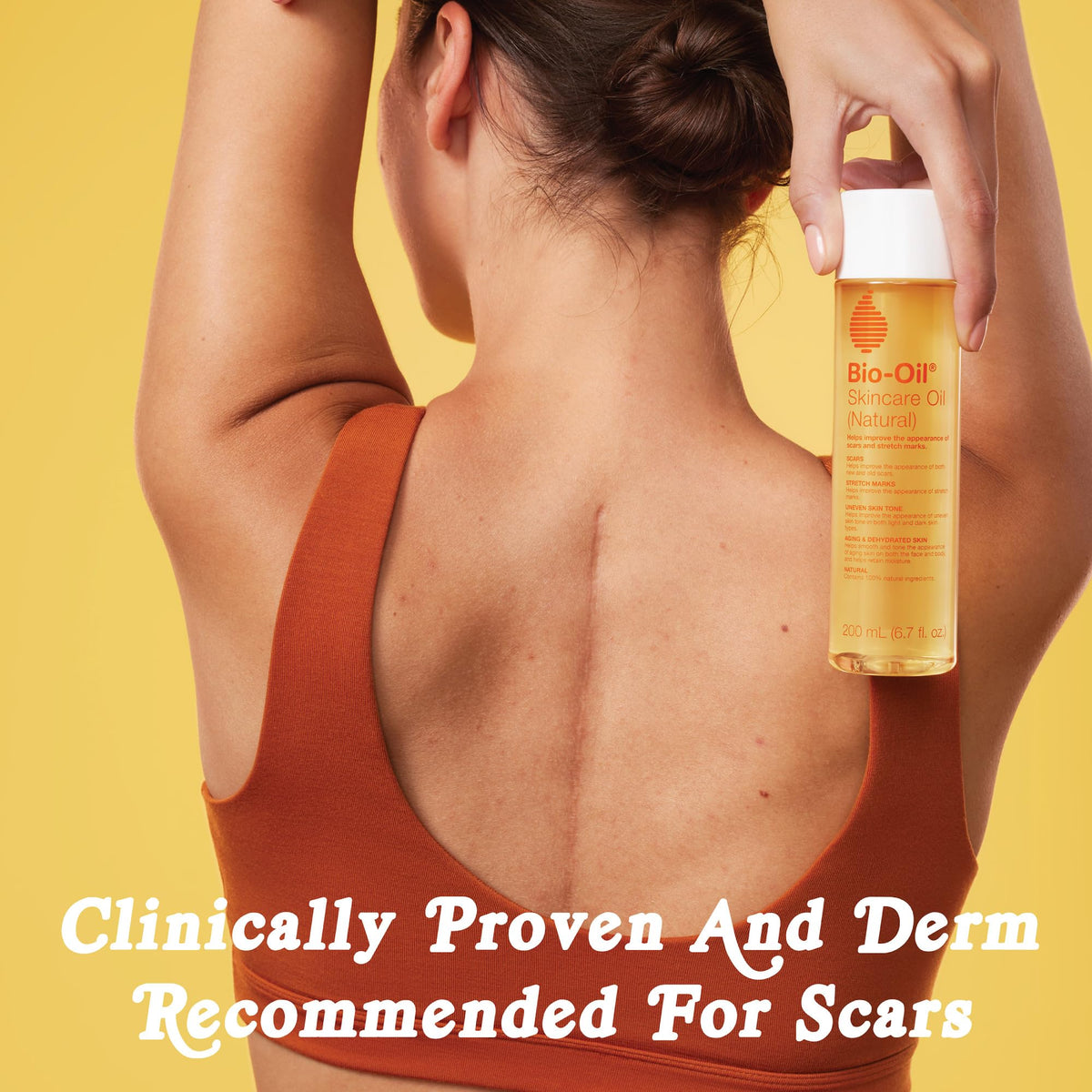 Bio-Oil dropper dispensing clear oil, demonstrates controlled application and absorption