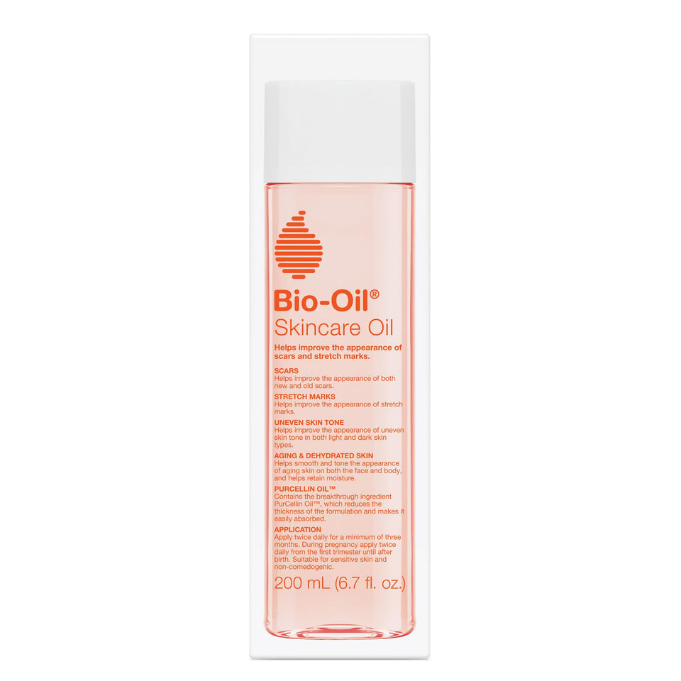 Bio-Oil front packaging 6.7 oz showing bottle and cap, brand promotes hydration