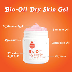 Bio-Oil gel smoothing dry elbow area to relieve flakes and roughness