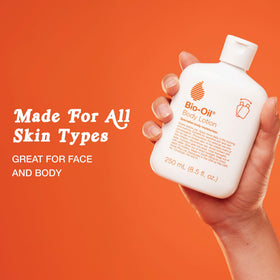Flatlay of Bio-Oil ingredients like jojoba, rosehip and shea, showcases nourishing oils
