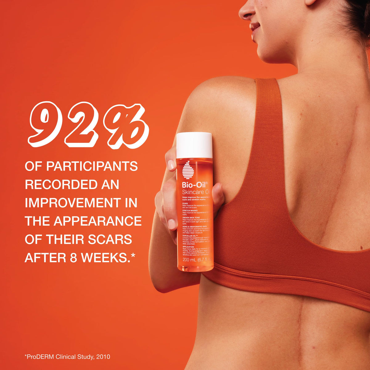 Bio-Oil droplet texture close-up highlighting smooth, fast absorption