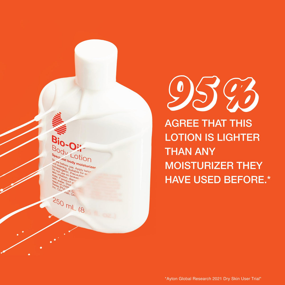 Bio-Oil being dispensed into hand showing easy application benefit
