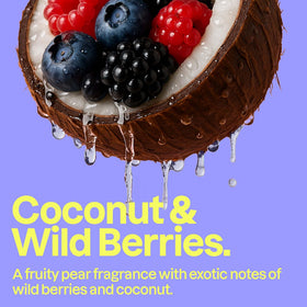 BIO SPECTRA ATTITUDE fragrance notes visual of coconut and berries conveying uplifting scent