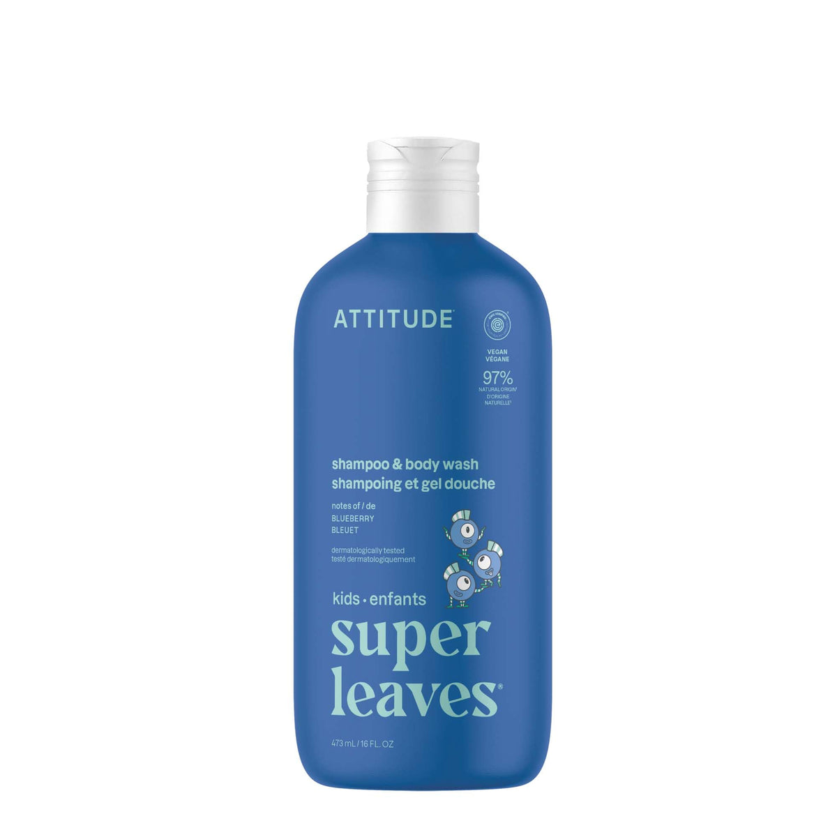 BIO SPECTRA ATTITUDE front bottle showing blueberry label and clean ingredients