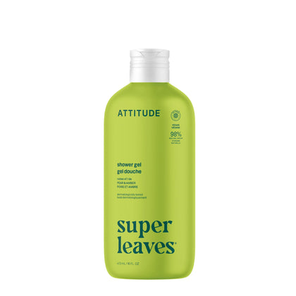 BIO SPECTRA ATTITUDE front bottle showing pear amber scent and recyclable benefit