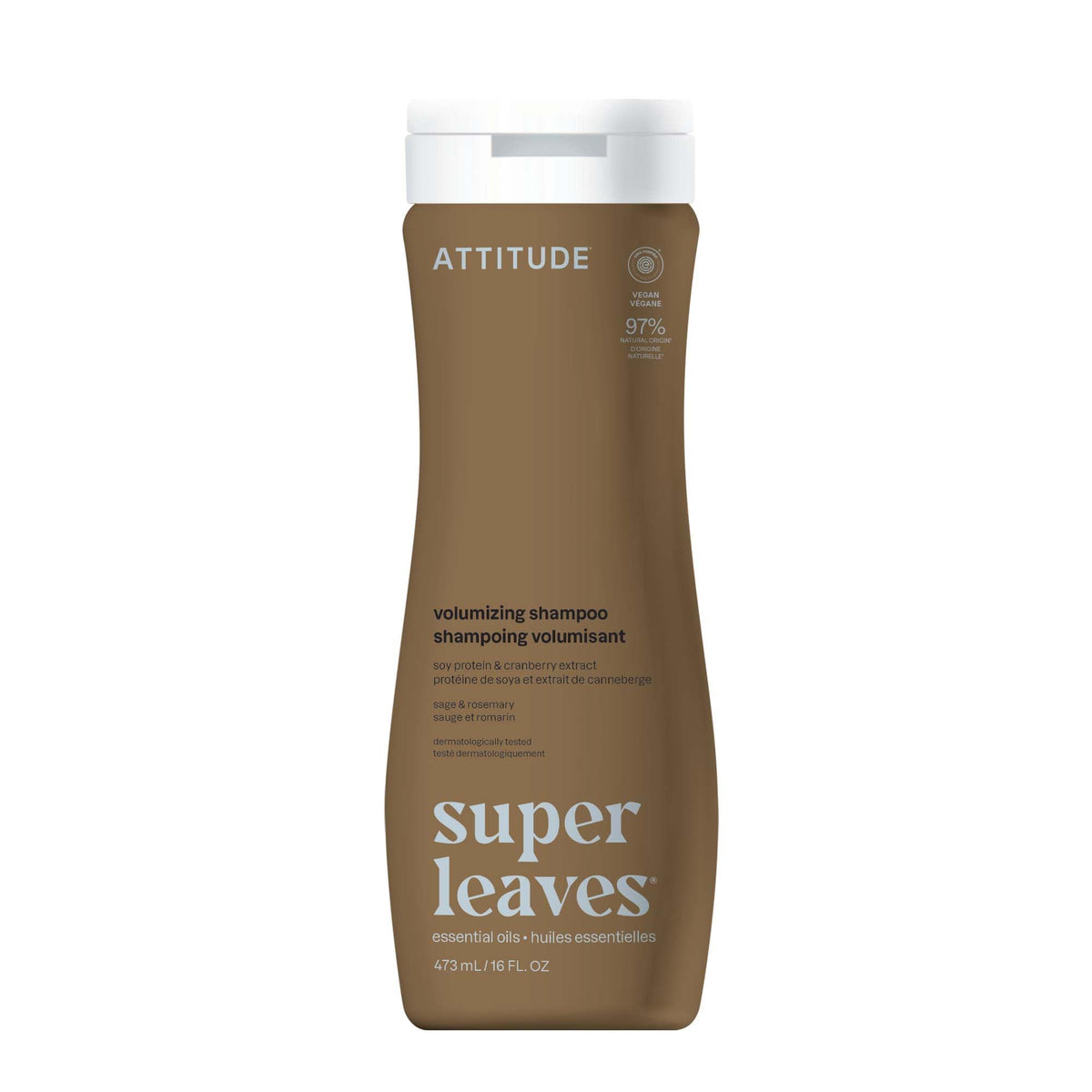 BIO SPECTRA ATTITUDE front bottle view showing clean volumizing shampoo benefits