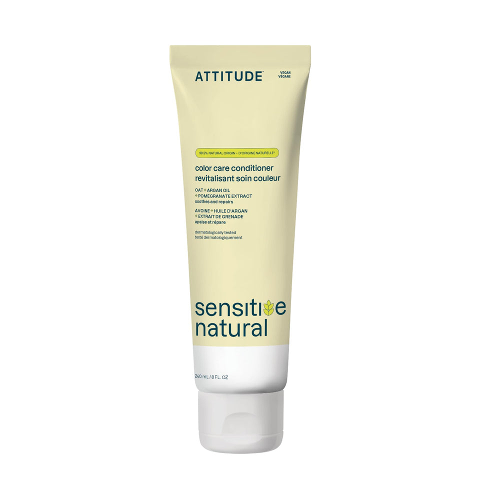 ATTITUDE front label shows vegan color care benefits and size