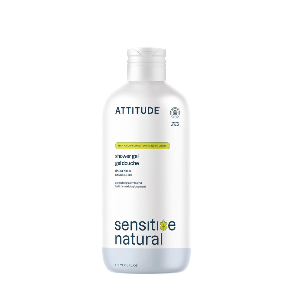 ATTITUDE front pump bottle showing label and size, clear ingredient focus
