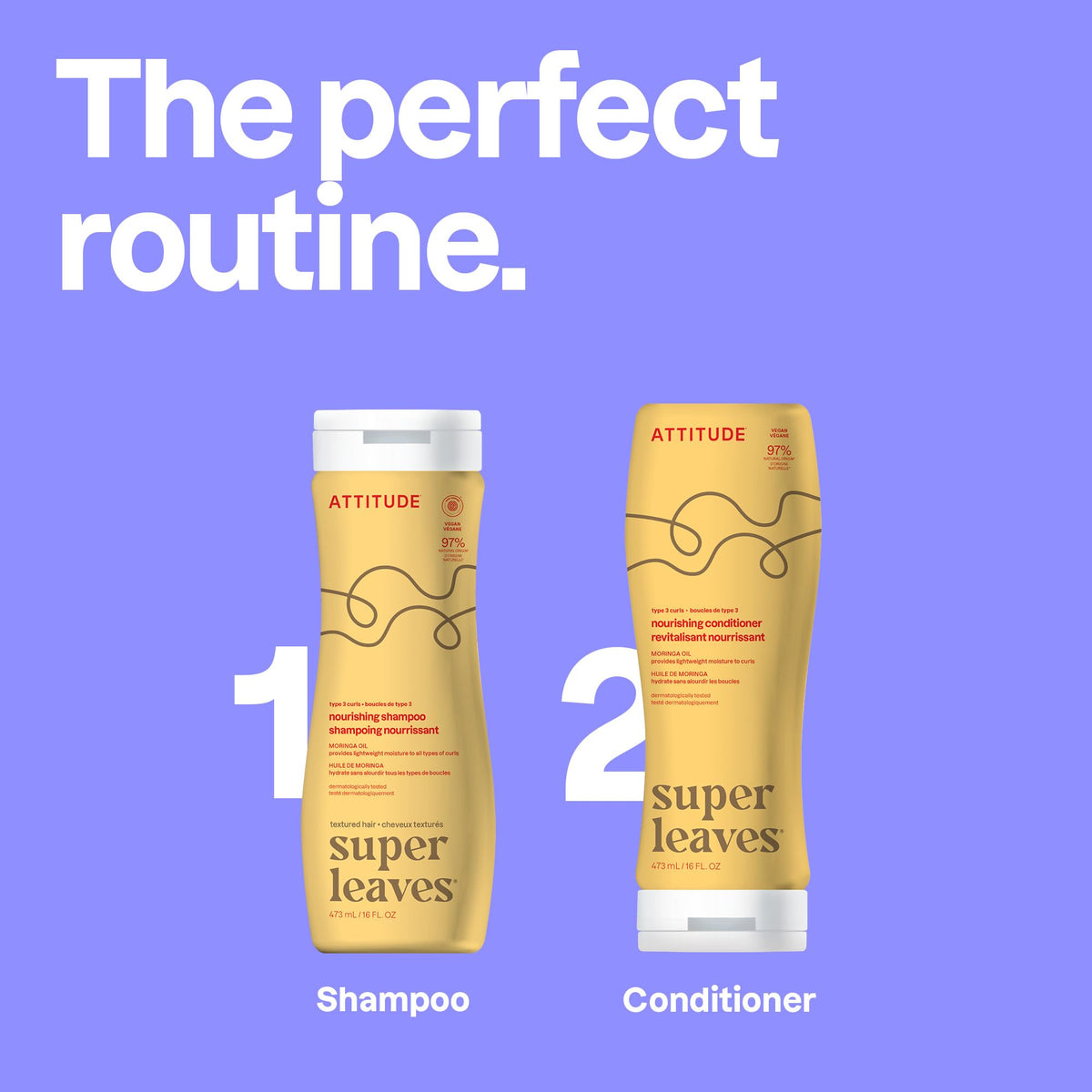 BIO SPECTRA ATTITUDE applied in shower on curly hair enhancing definition