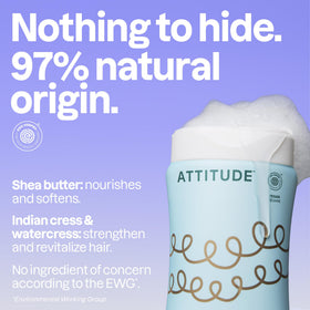 BIO SPECTRA ATTITUDE creamy lather on curly hair offering gentle cleansing benefit
