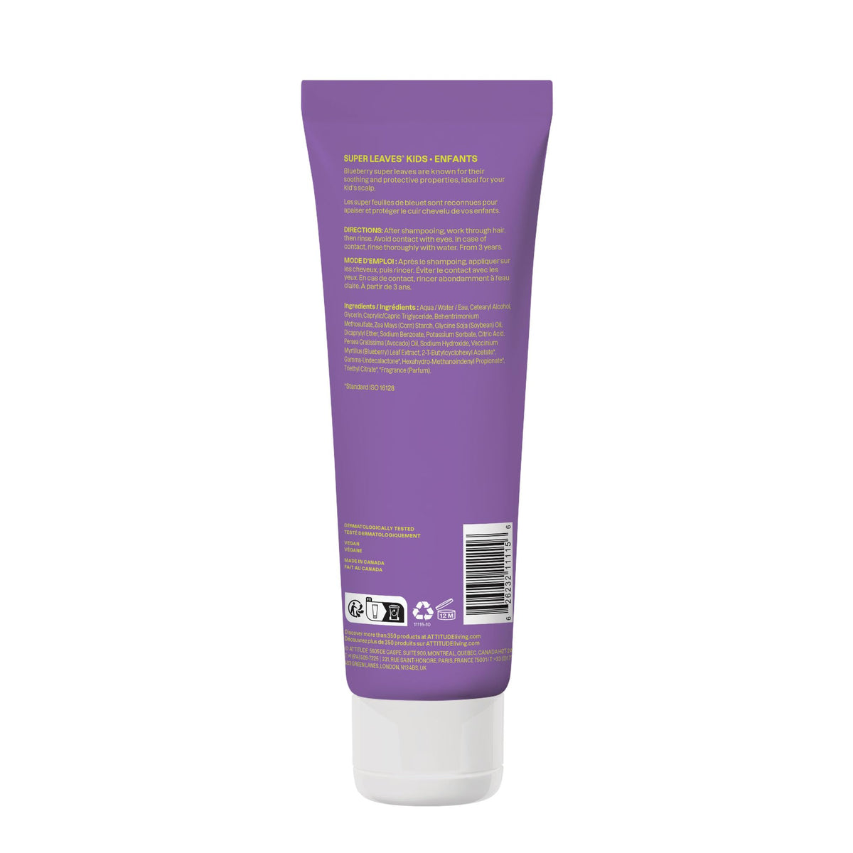 BIO SPECTRA ATTITUDE recyclable label detail, highlights eco-friendly packaging
