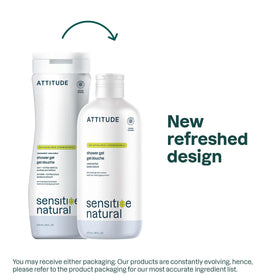 ATTITUDE pouring body wash into hand, demonstrates creamy lather benefit