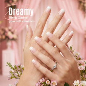 bioday ombre closeup highlighting soft-gel finish for natural look