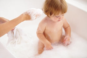 Bioderma in baby bath scene showing calm bath routine benefit