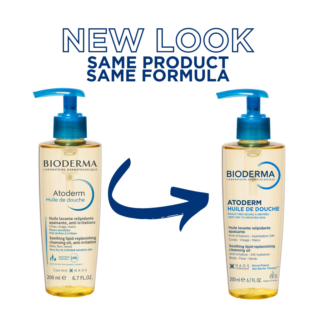 Bioderma Atoderm in-shower use on wet skin showing gentle cleansing