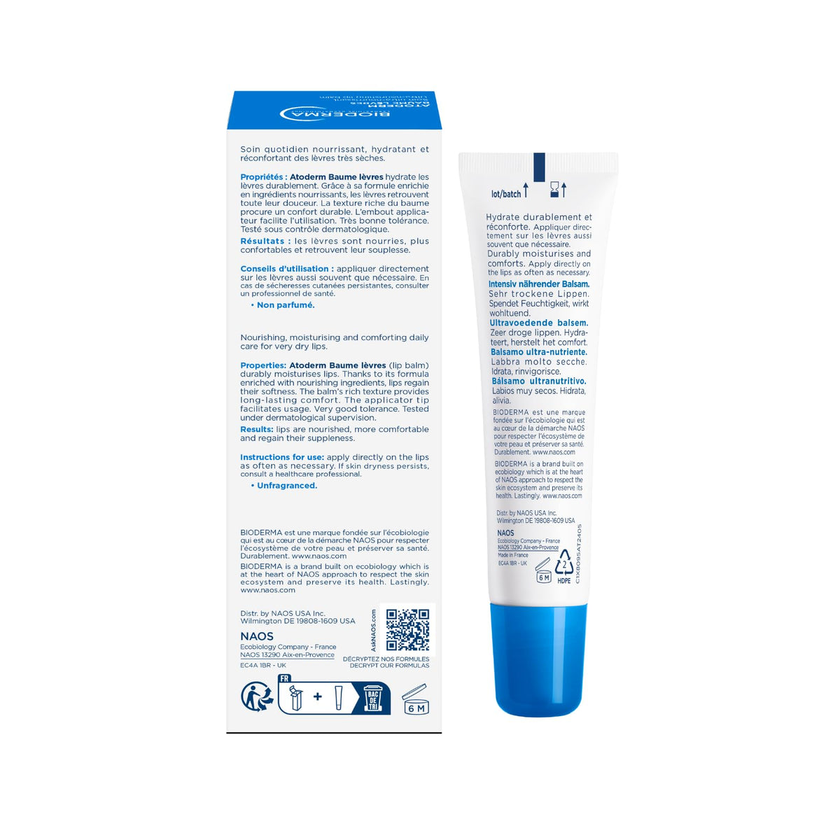 Bioderma Atoderm Lip Balm rich texture close-up illustrating deep moisture