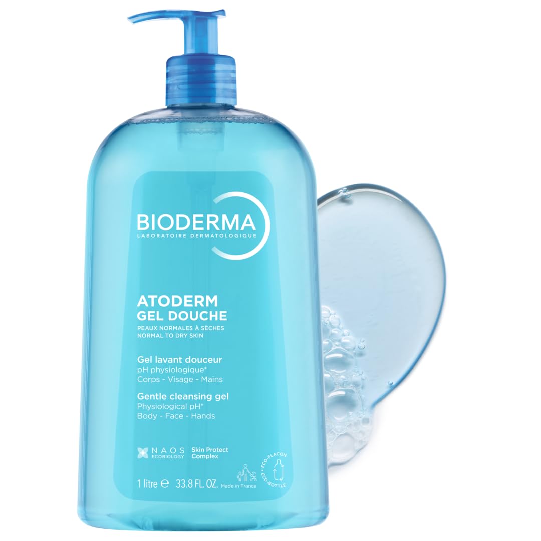 Bioderma pump close-up for easy dispensing and mess-free showers