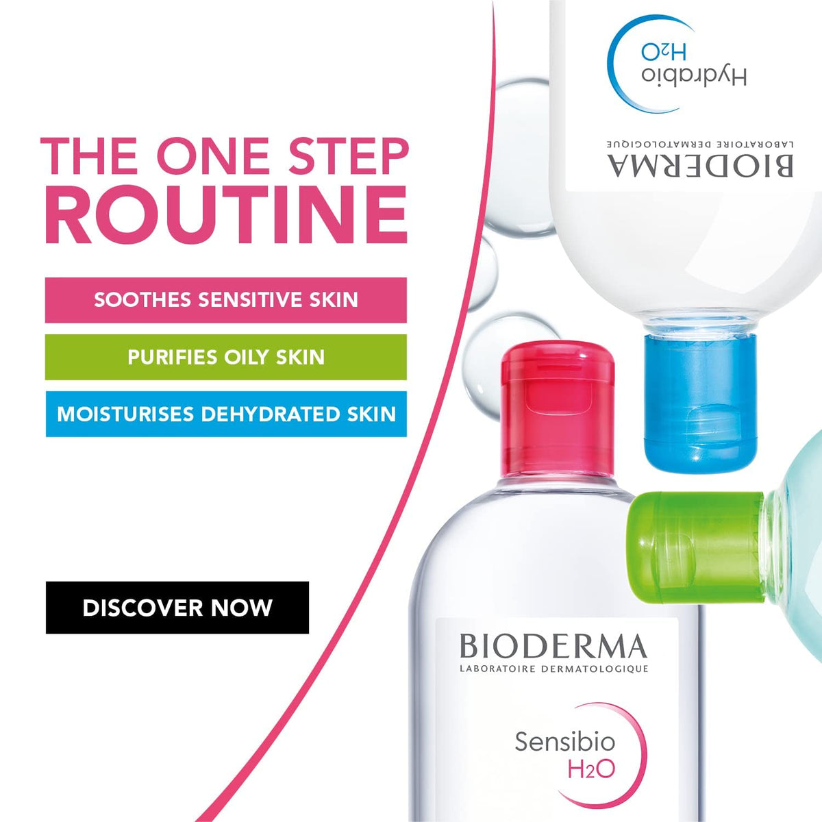 Bathroom vanity with Bioderma Hydrabio displayed for daily skincare routine