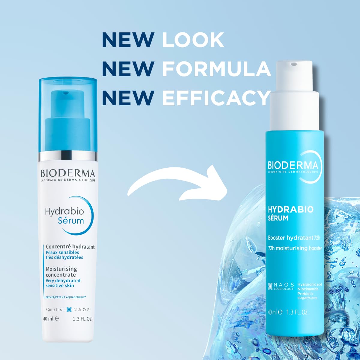 Bioderma close-up of serum texture highlighting lightweight, fast-absorbing feel