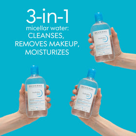 Bioderma Hydrabio H2O pump dispense closeup demonstrating easy, mess-free application benefit
