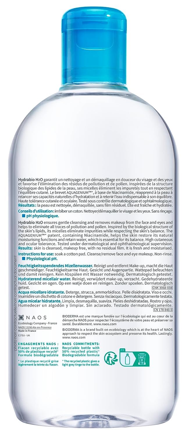 Bioderma Hydrabio clear micellar texture close-up highlighting gentle cleansing