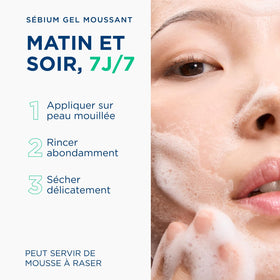 Bioderma Sébium before and after oily T‑zone showing reduced shine