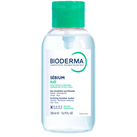Bioderma Sébium H2O pump bottle frontal view showing large size and clean design benefit