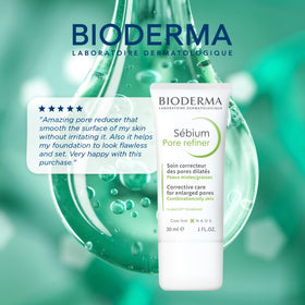 Bioderma tube next to a coin showing 1 fl oz compact travel size benefit