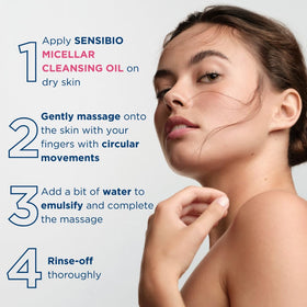 Bioderma massage application on face removing makeup without rubbing