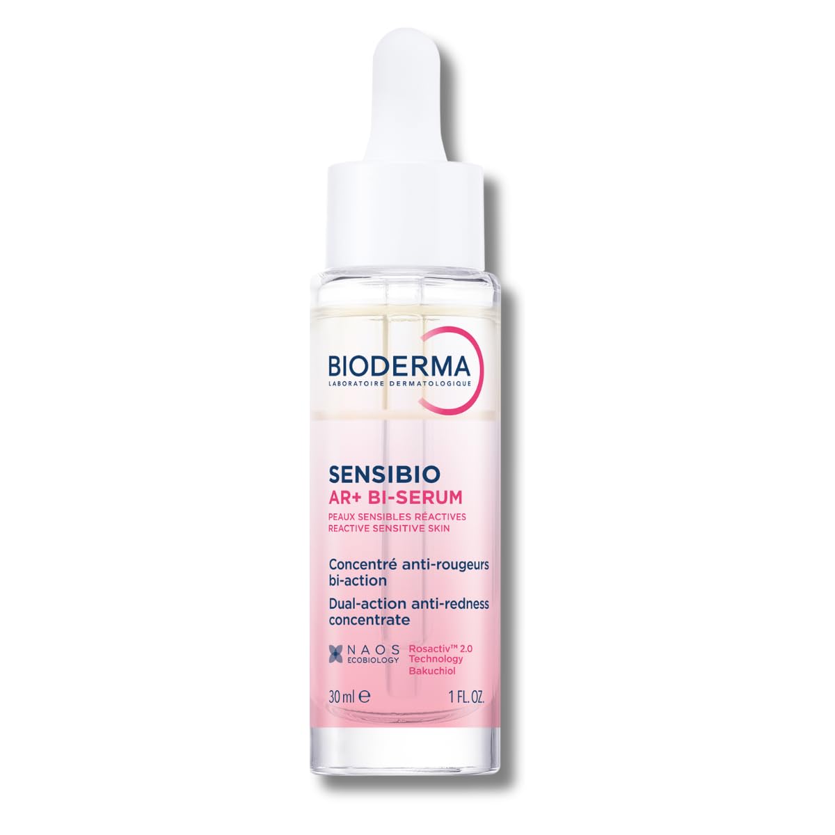 Bioderma Sensibio AR+ Bi-Serum front packaging showing label and pump for clear usage benefit