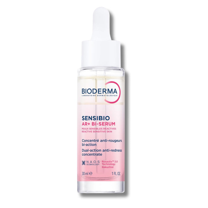 Bioderma Sensibio AR+ Bi-Serum front packaging showing label and pump for clear usage benefit