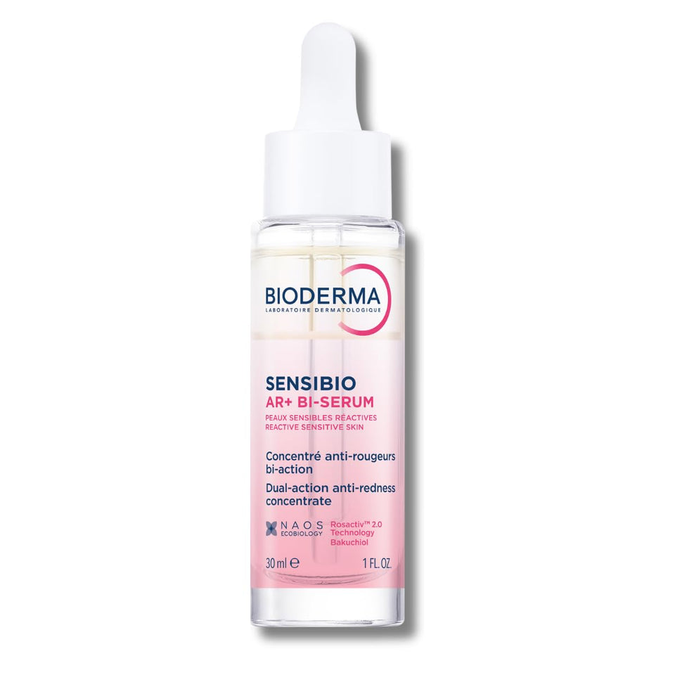 Bioderma Sensibio AR+ Bi-Serum front packaging showing label and pump for clear usage benefit