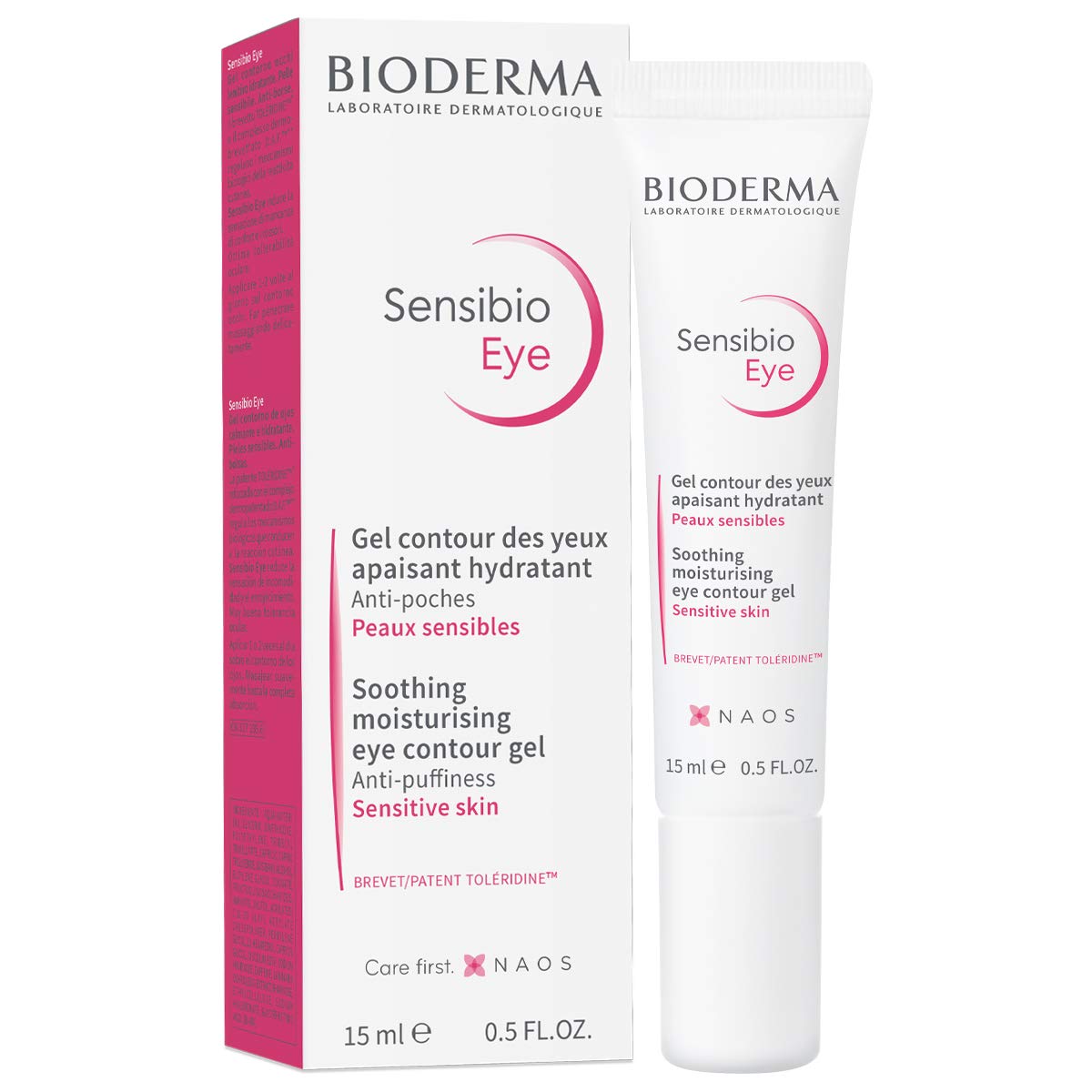 Bioderma Sensibio front tube showing compact eye gel packaging and ease of use