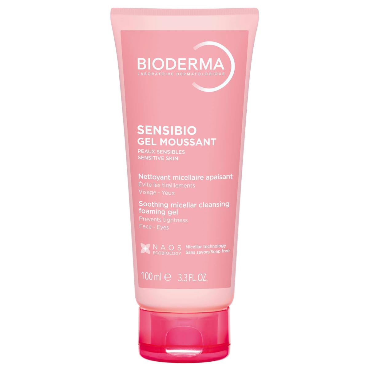 Bioderma bottle front packaging showing product and gentle claim