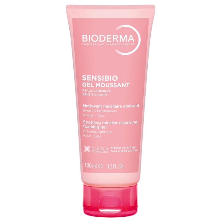 Bioderma bottle front packaging showing product and gentle claim