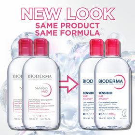 Bioderma Sensibio H2O pouring texture closeup demonstrating mild cleansing