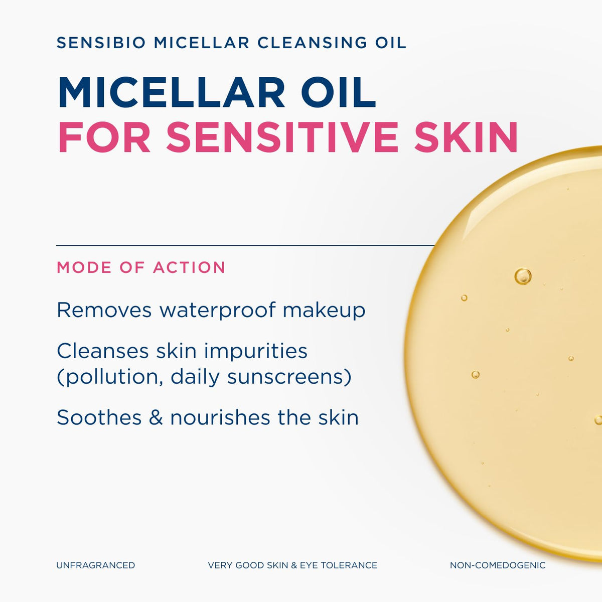 Bioderma oil texture in hand showing silky glide and makeup dissolution