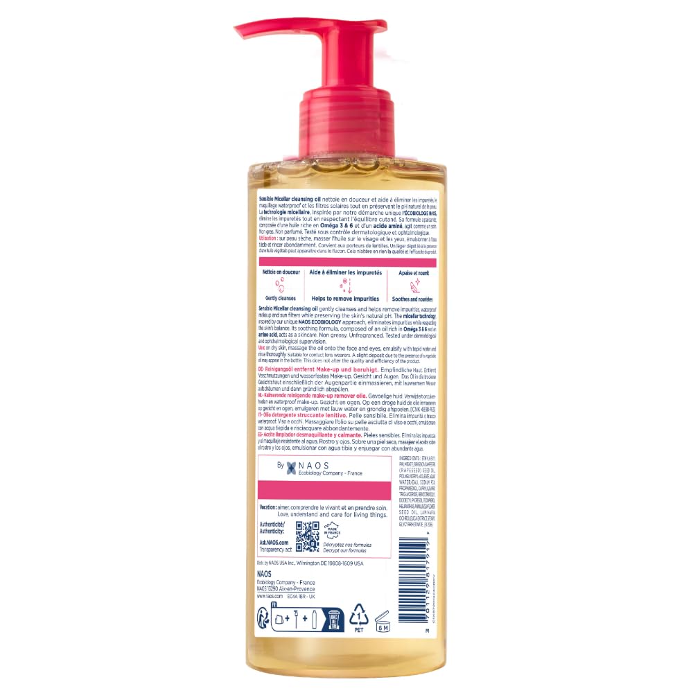 Bioderma oil transforming to milk on contact with water for gentle removal