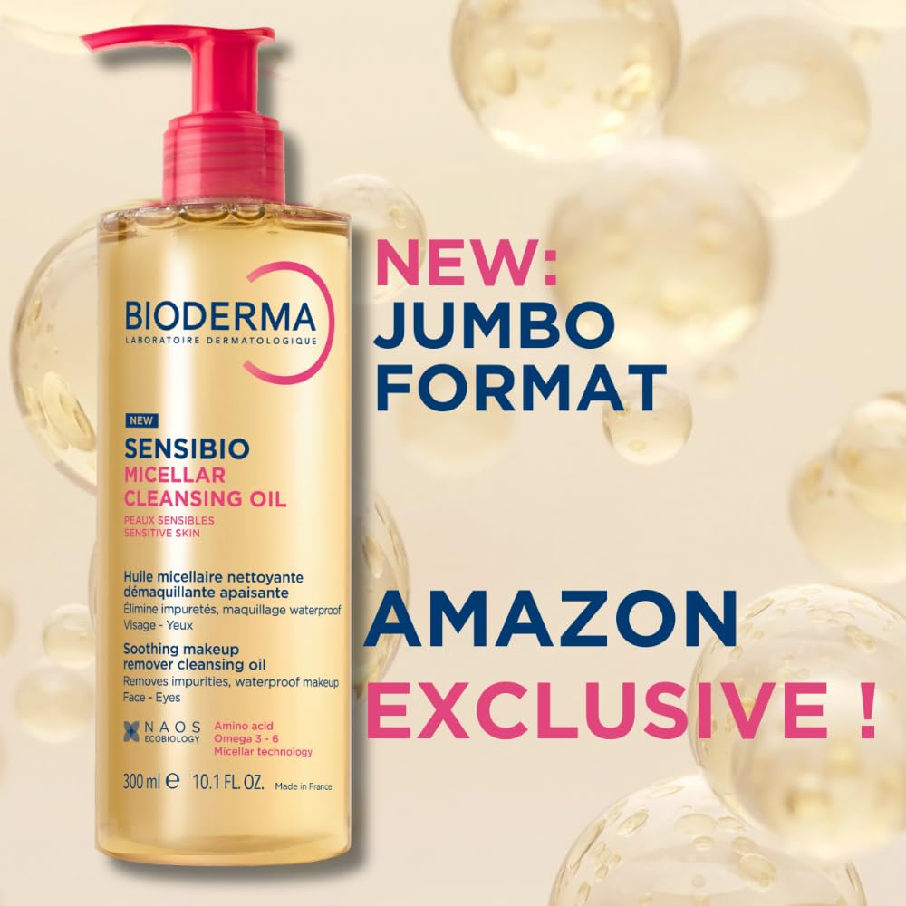 Bioderma pump dispensing silky cleansing oil for easy application